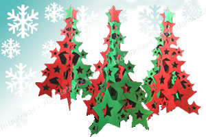 紙で簡単に作れるクリスマスツリー「完成イメージ」