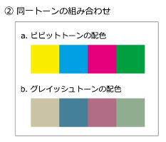 色の組み合わせ見本「代表的な配色パターン 2」